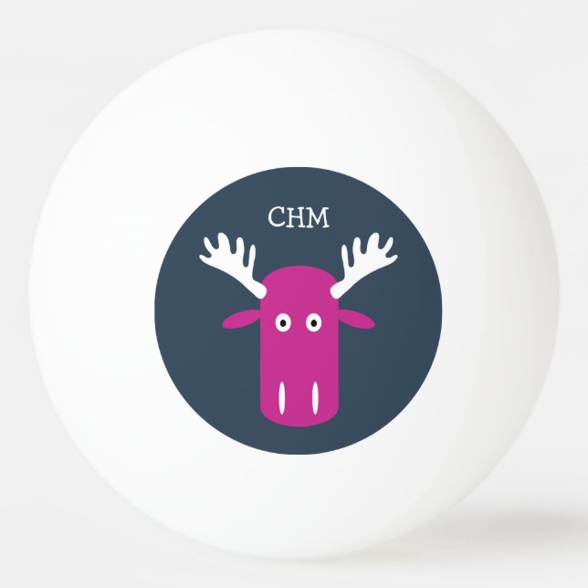 Moose Head Pop Art custom monogram ping pong balls (Front)
