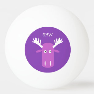 Moose Head Pop Art custom monogram ping pong balls