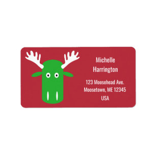 Moose Head Pop Art custom text labels