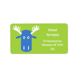 Moose Head Pop Art custom text labels