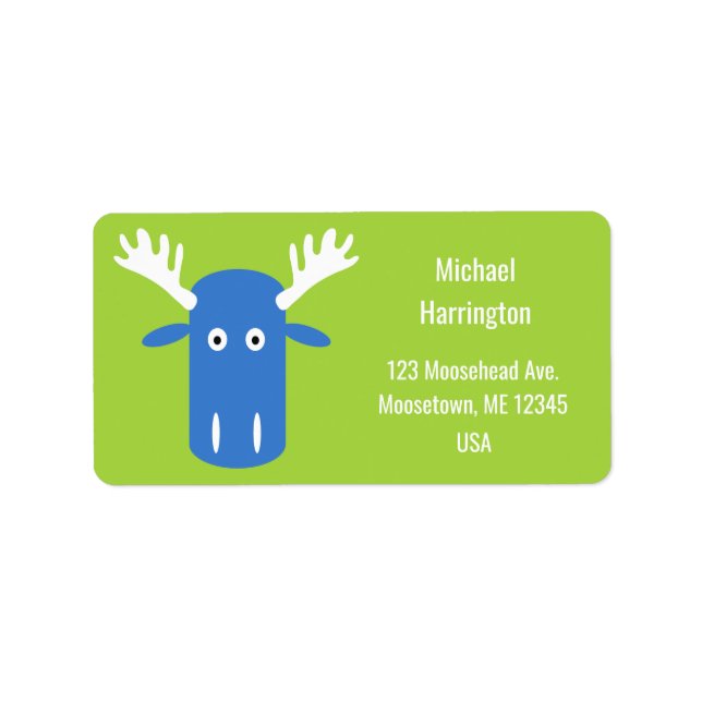 Moose Head Pop Art custom text labels (Front)