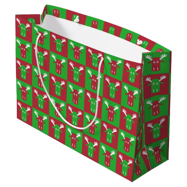 Moose Head Pop Art gift bag (Back Angled)