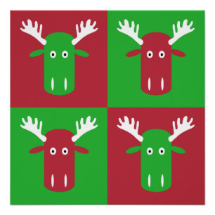 Moose Head Pop Art poster