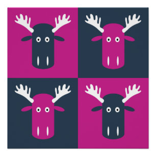 Moose Head Pop Art poster