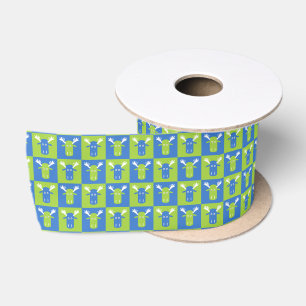Moose Head Pop Art ribbon Satin Ribbon