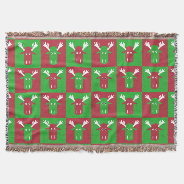 Moose Head Pop Art throw blanket (Front)