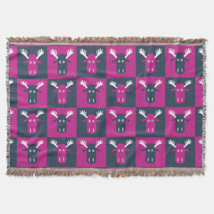 Moose Head Pop Art throw blanket