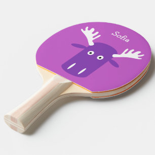 Moose Head PopArt custom monogram ping pong paddle