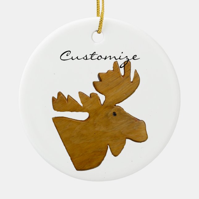 Moose Head Thunder_Cove Ceramic Tree Decoration (Front)