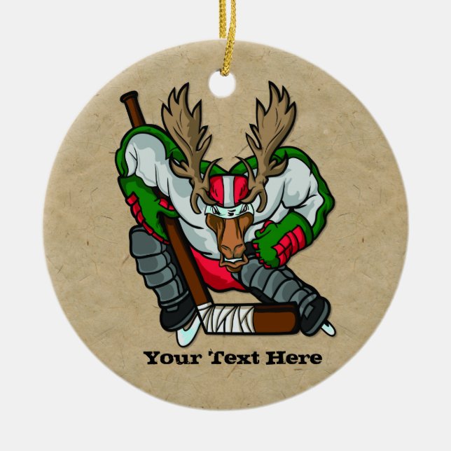 Moose Hockey - 2 Sided Ornament (Front)