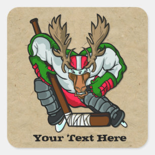 Moose Hockey Square Sticker