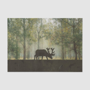 Moose in Forest Illustration Tissue Paper