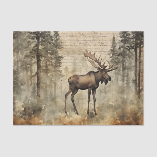 Moose in Forrest Tissue Paper (Front)