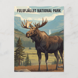 Moose in Fulufjället National Park Sweden Travel Postcard