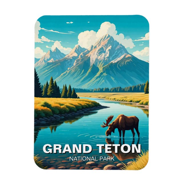 Moose in Grand Teton National Park Magnet (Vertical)