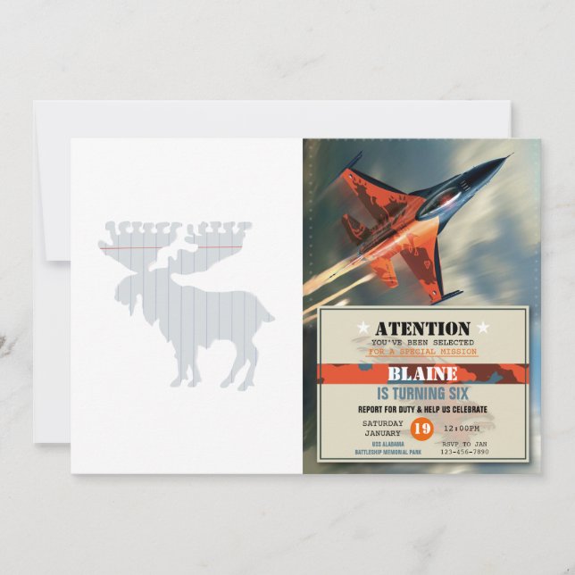 Moose in notebook page - Choose background colour Invitation (Front)