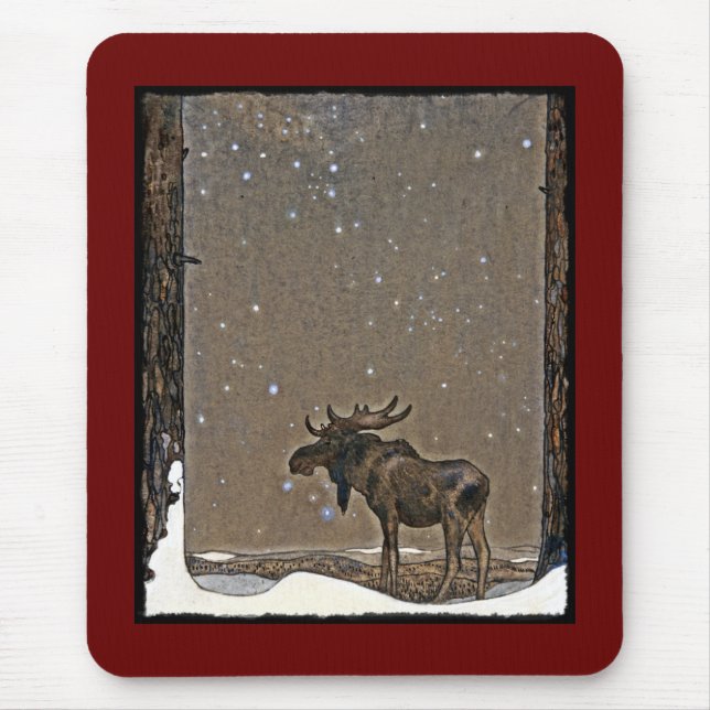 Moose in Snow Mouse Mat (Front)