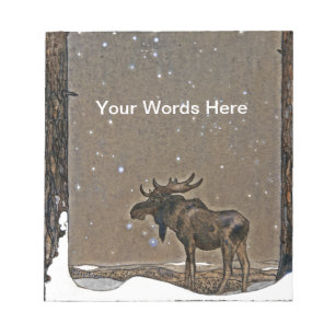Moose in Snow Notepad