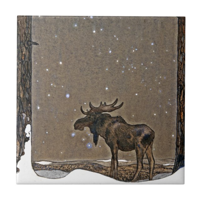 Moose in Snow Tile (Front)