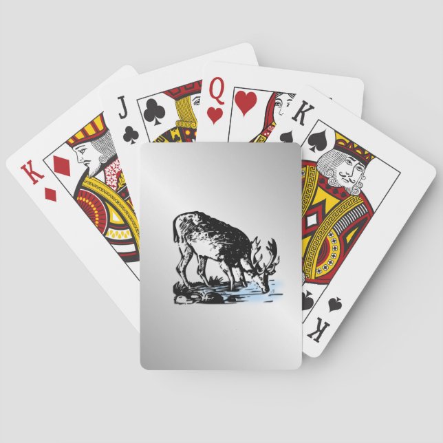 Moose in Stream Playing Cards (Back)