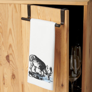 Moose in Stream Towel