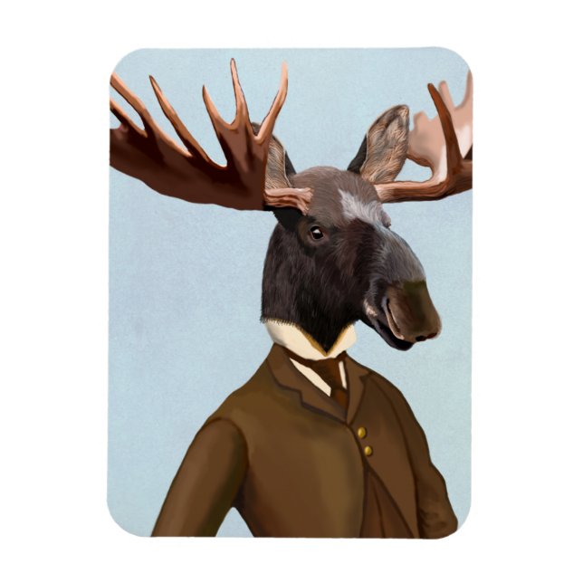 Moose In Suit Portrait Magnet (Vertical)