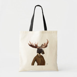 Moose In Suit Portrait Tote Bag