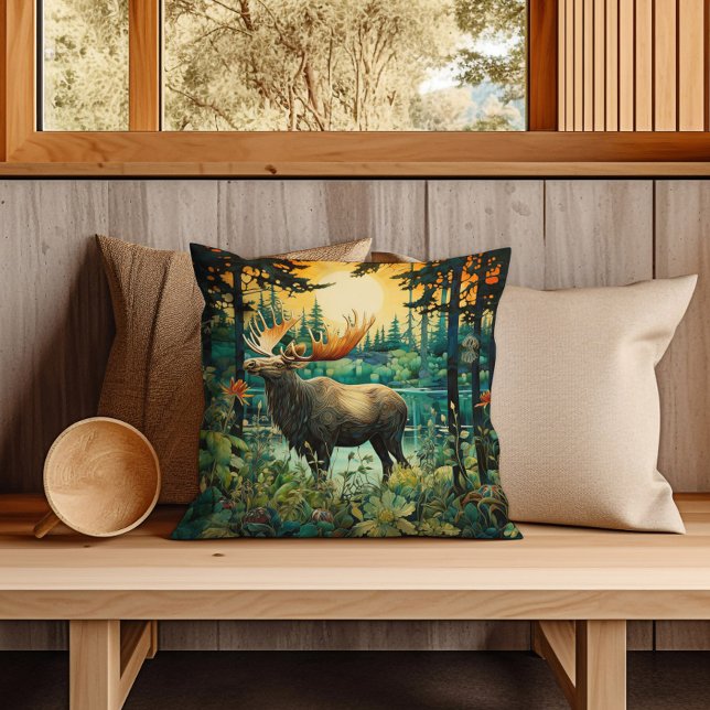 Moose In The Boreal Forest Cushion (Creator Uploaded)