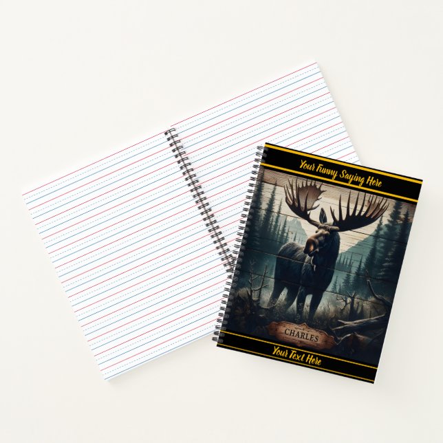 Moose in the dusk wilderness notebook (Inside)