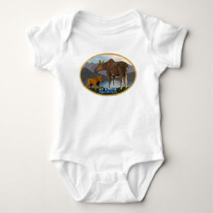Moose in the Meadow Baby Bodysuit