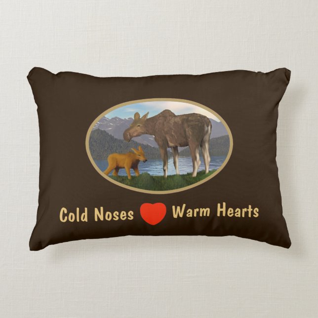 Moose in the Meadow Decorative Cushion (Front)