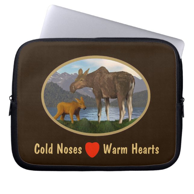 Moose in the Meadow Laptop Sleeve (Front)