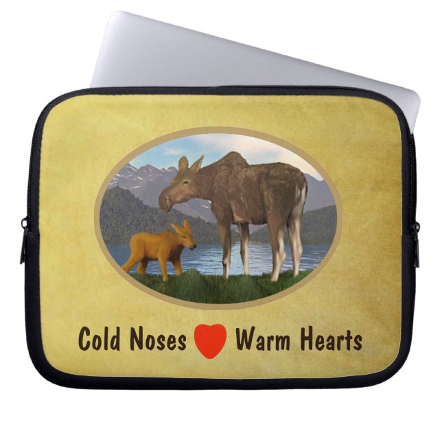 Moose in the Meadow Laptop Sleeve (Front)
