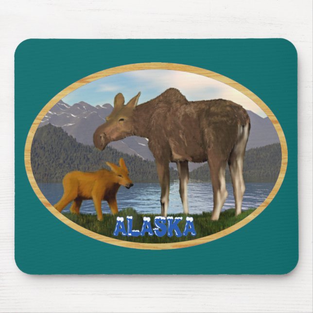 Moose in the Meadow Mouse Mat (Front)