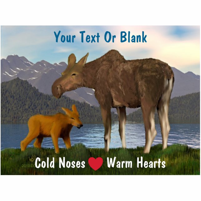 Moose In The Meadow Photo Sculpture Magnet (Front)