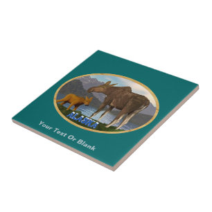 Moose in the Meadow Tile