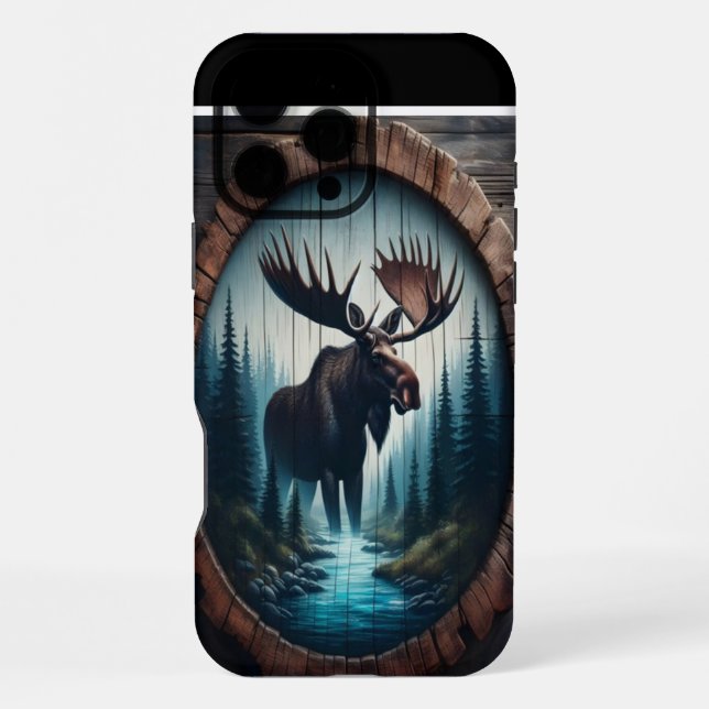 Moose In The Mist iPhone Case (Back)