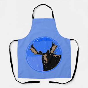 Moose in Winter  - Original Wildlife Art Apron