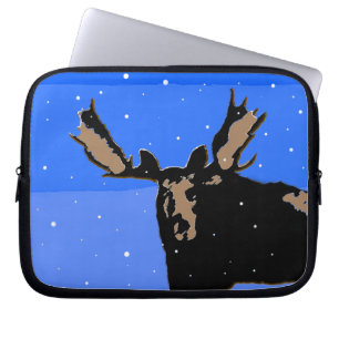 Moose in Winter  - Original Wildlife Art Laptop Sleeve