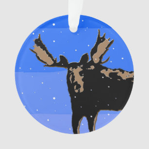 Moose in Winter - Original Wildlife Art Ornament