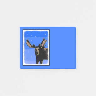 Moose in Winter - Original Wildlife Art Post-it Notes