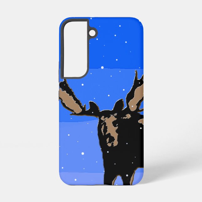 Moose in Winter  - Original Wildlife Art Samsung Galaxy S22 Case (Back)