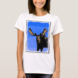Moose in Winter  - Original Wildlife Art T-Shirt