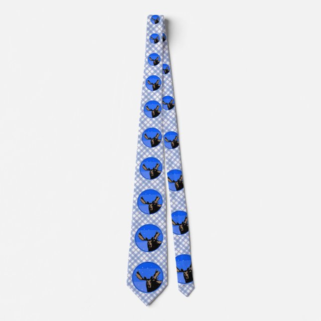Moose in Winter  - Original Wildlife Art Tie (Front)