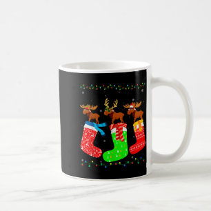 Moose In Xmas Socks Funny Holiday Ugly Sweater Chr Coffee Mug
