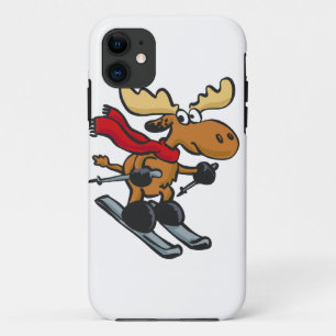 Moose is skating at winter choose back colour iPhone 11 case