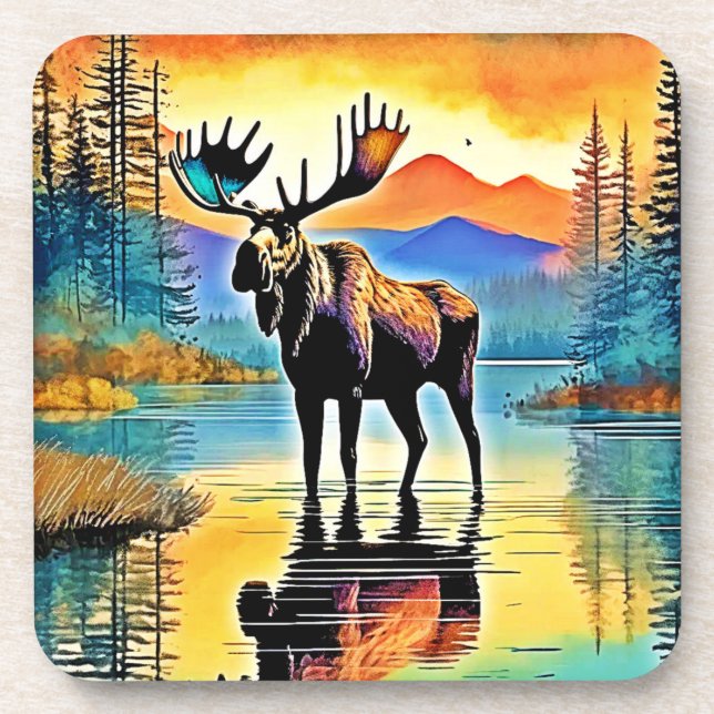 Moose Lake Sunset Majesty Coaster (Front)