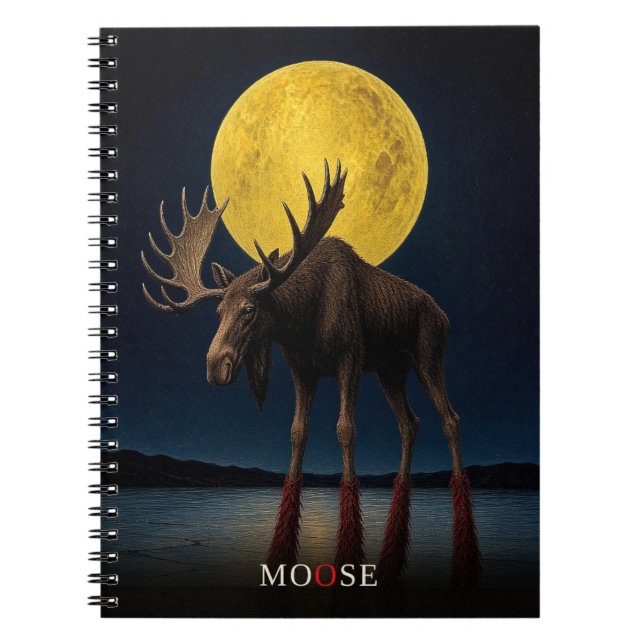 Moose Long Socks gothic Surreal Notebook (Front)