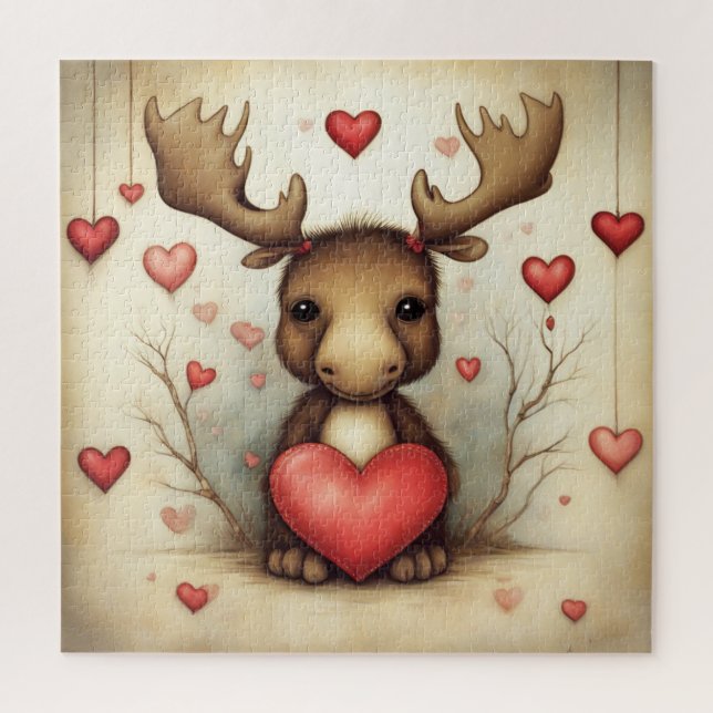 Moose Love 1 Jigsaw Puzzle (Vertical)