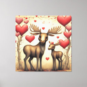 Moose Love 2 Canvas Print